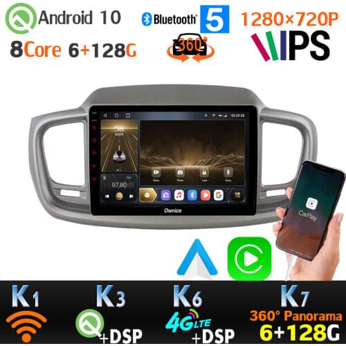 1280*720P Android 10.0 Car Multimedia Player For Kia Sorento 3 Prime LHD GPS Radio 4G LTE WiFi HDMI 360 4*AHD Camera DSP CarPlay