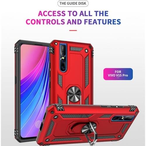 For Vivo V15 Pro Case 1818 1819 Armor Rugged Military Car Holder Ring Cover For Vivo V15 Coque Vivo V15 Pro Coque Fundas Capa