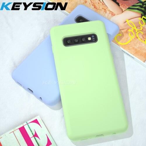 KEYSION Luxury Liquid Silicone Case for Samsung Galaxy S10 Plus S10e S10 5G Soft Liquid TPU Shockproof Cover for Samsung S10