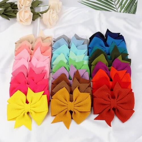 CN 1PC 3.5" Mini Ribbon Bows Baby Solid Hairclip Hair Accessories With Clip Boutique Hairbow For Kids Girls Headwear