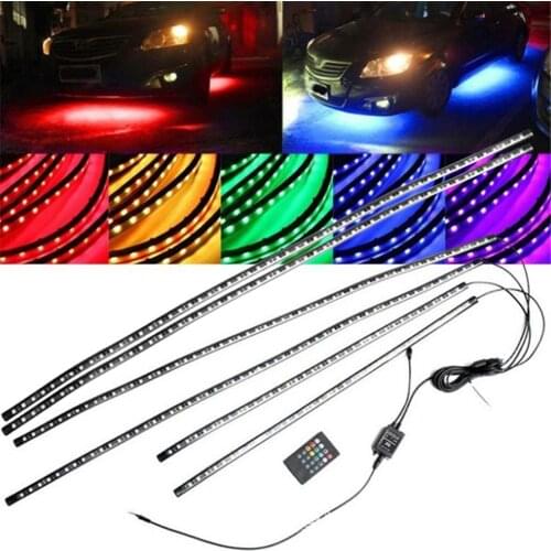Decorative Light Car RGB Colorful Remote Control Light Music Sound Control Lamp Atmosphere Chassis Waterproof Lamp