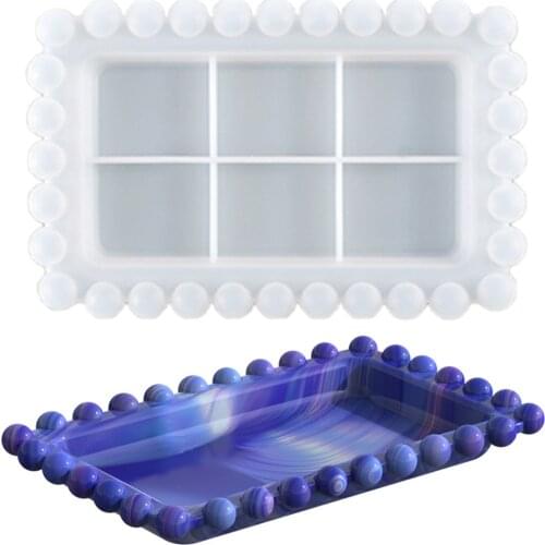 DIY Crystal Epoxy Resin Mold Glue Rectangular Coaster Set Storage Box Mat Mould Jewelry Container Silicone Mold Home Decoration