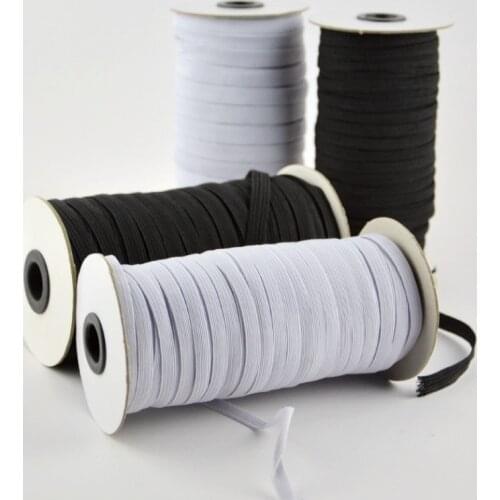 Elastic Bands White and Black 5 Meters 6/8/10/12/15/20/30/35/40mm Polyester Elastic Bands for Clothes Garment Sewing Accessories