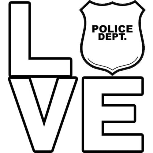 I Love the Police Vinyl Text Stickers Car Decal Waterproof Removable Art Modern Bumper Decor Fashion Sign Black / White L290