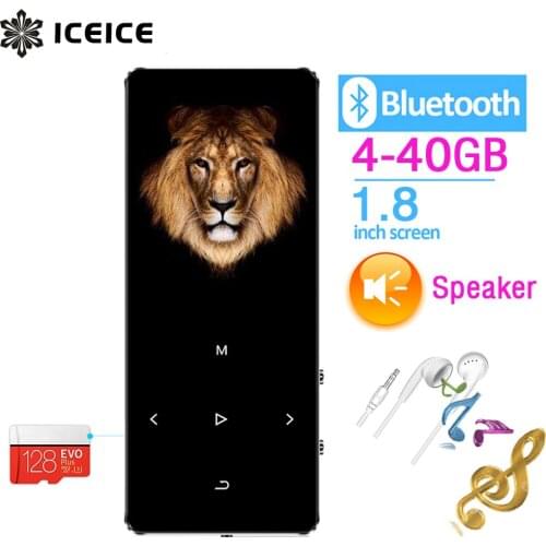 ICEICE New Version MP3 Player with Bluetooth Touch Keys Built-in Speaker 8GB 16GB HiFi Portable Walkman with Radio FM Recording