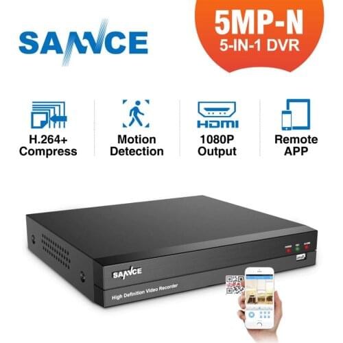 SANNCE 5MP-N 8CH HD Video Surveillance DVR 5IN1 H.264+ Digital Recorder Motion Detection For 2MP 3MP 5MP IP CCTV Cameras