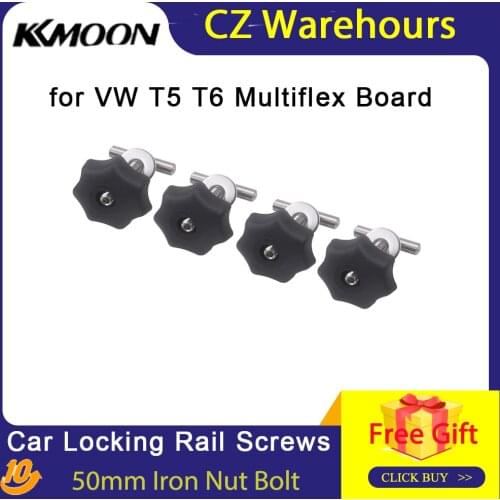 KKMOON Car Locking Rail Screws Vehicle 50mm Iron Nut Bolt Mounting Accessories Fit for VW T5 T6 Multiflex Board