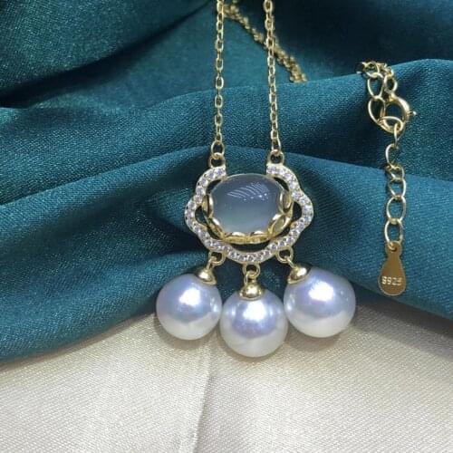 Classical 925 Sterling Silver Necklace Findings Jewelry Base Settings Mountings Parts for Akoya Edison Pearls, Coral, Jade