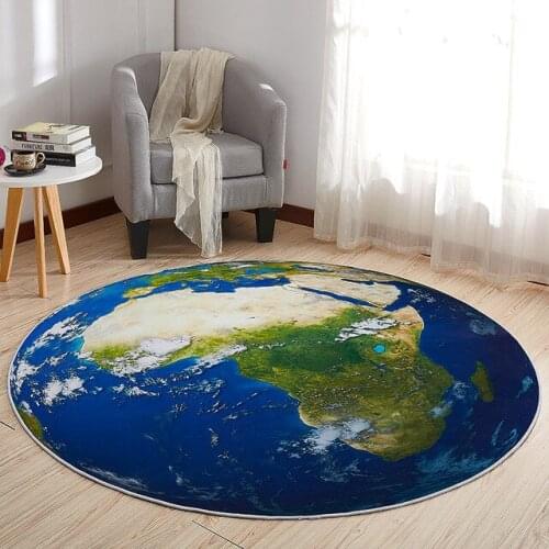 Round Carpet 3D Print Earth Planet Soft For Living Room Carpets Anti-slip Rugs Computer Chair Mat Floor Mat Kids Room Home Decor