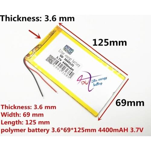 Best battery brand [L284] 3.7V,4400mAH,[3669125] PLIB (polymer lithium ion battery) Li-ion battery for tablet pc