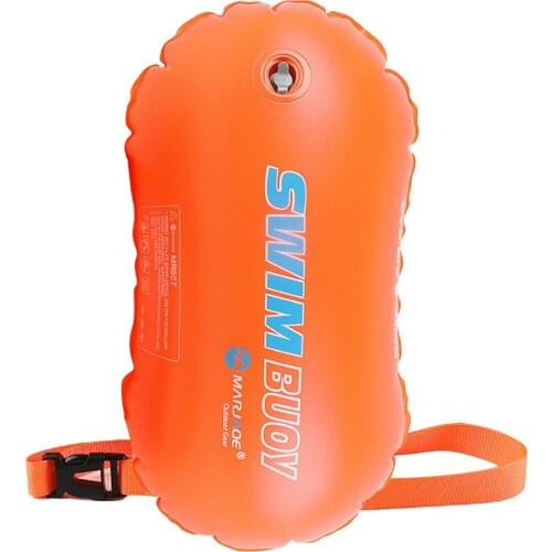 Inflatable Swim Buoy Open Water Safety Lifeguard Swim Buoy Dual Airbags Open Water Safety Swim Float Drybag