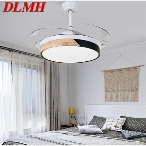 DLMH Ceiling Fan Light Invisible Lamp Remote Control Modern Simple Cartoon LED For Home Children Bedroom