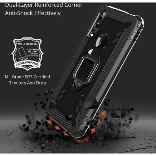 Shockproof Ring Case For Honor 9X 10i 20 Lite View 30 Pro Magnet Soft Silicone Cover Impact Bumper Case For Huawei Y6P Y9S Shell