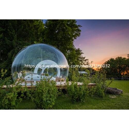 3M ,4M,5M Outdoor Rental Camping Clear Transparent Inflatable Crystal Bubble Tent / Inflatable Bubble Dome Tent With Tunne