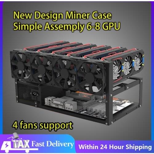 6 8 GPU Open Miner Mining Rig Frame Case Motherboard Board Bracket ETH ETC ZEC For Bitcoin Miner Kit Farm Racks Crypto Rack Only