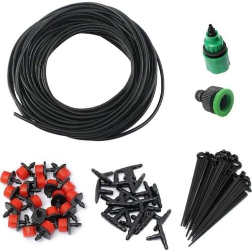25M Garden DIY Automatic Watering Micro Drip Irrigation System Garden Self Watering Kits with Adjustable Dripper Spray Cooling
