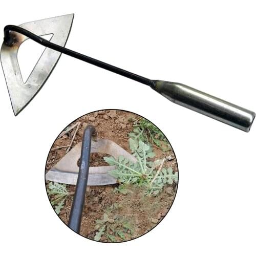 Welded Garden Hoe Carbon Steel Tilling Weeding Digging Rake Hand Tool Sickle Digging Gardening Vegetable Planting Garden Tool