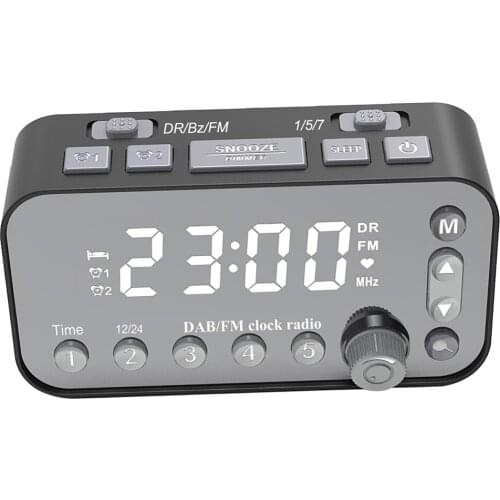 LED DAB + FM Digital Alarm Clock Radio Bedside with Snooze LCD Display