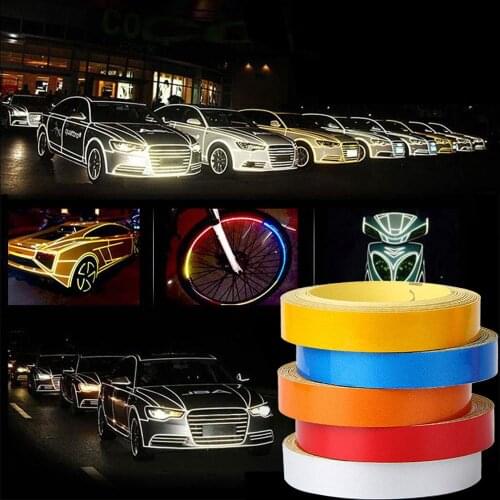 5Colors Night Magic Reflective Tape 1cm*5m Automotive Motorcycle Body Car-styling Decoration Car Sticker Reflective Warning Tape