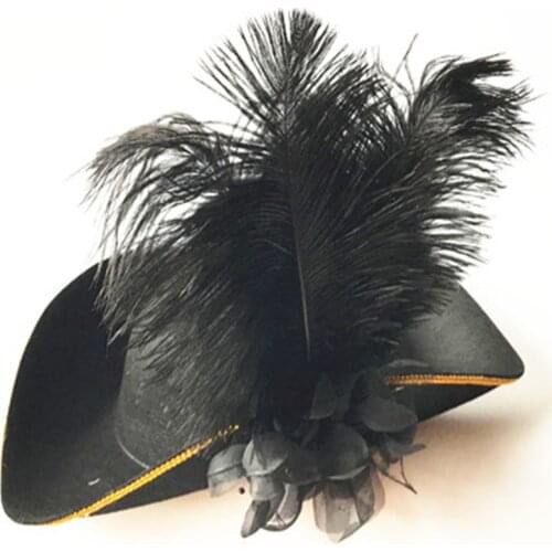 Adults Men Feather Captain Pirates Hats Royal Court Top Hats Cosplay Party Hats Party Dress Halloween Christmas