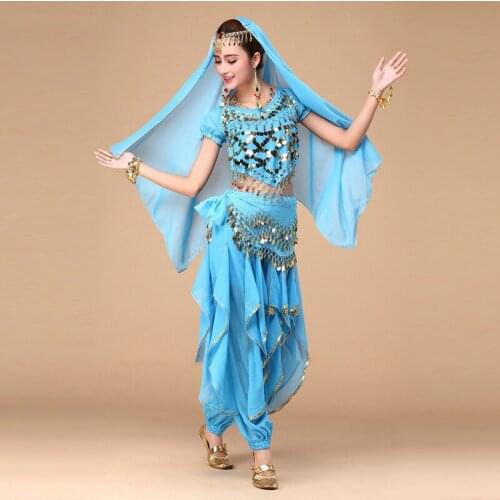 1 Pcs Belly Dance Suit Summer New Indian Dance Costumes Performance Clothing Adult Children Practice Female Rotating Pants