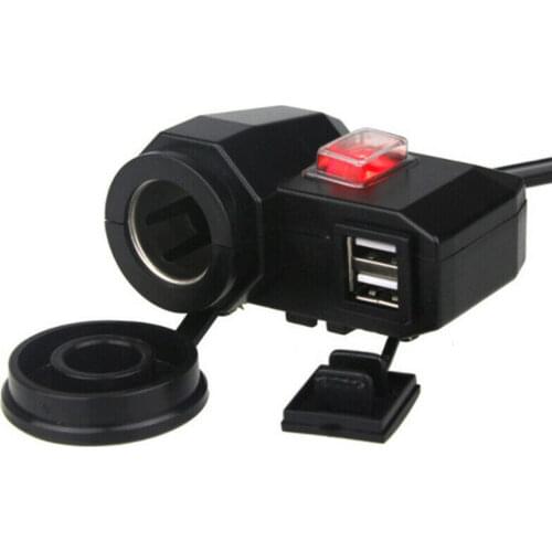 12V Power Adapter Socket Motorcycle Motorbike USB Charger Phone GPS Charger Waterproof