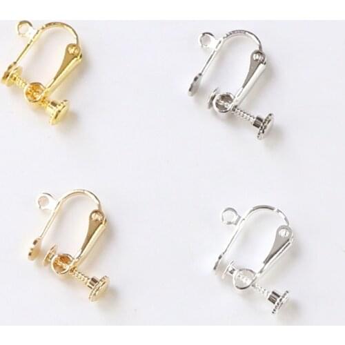 20pcs/lot DIY Earring Findings Screw Ear Clip Base Blank Bezel Fit DIY Jewelry Making Accessories