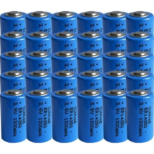 30PCS ER14250 ER 14250 LS14250 CR14250 SL14250 1/2AA 3.6V 1200mAh PLC industrial lithium battery primary battery for camera