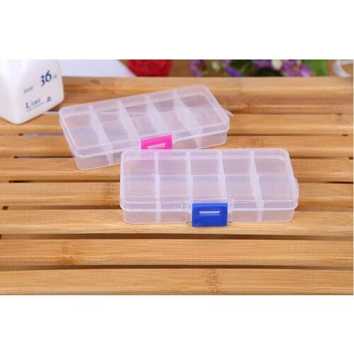 300pcs/lot Free Shipping Wholesale Clear Jewelry Beads Container Storage Plastic Box 10 Compartments SN453