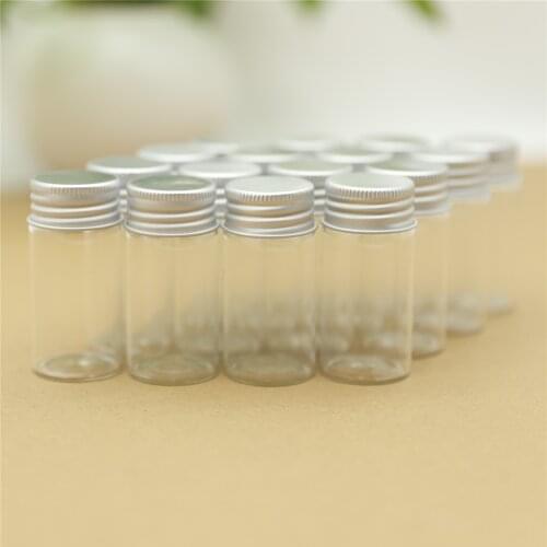 50PCS/lot 30*60mm 25ml Small Glass Vial Bottle Aluminum Caps Tiny Empty Jars Containers Transparent Glass Bottles