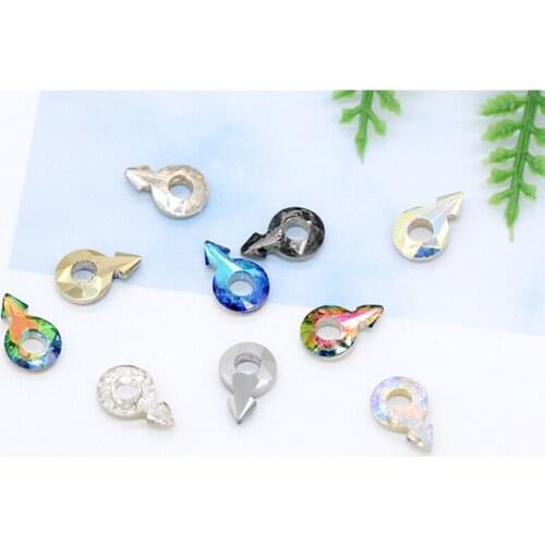 6x10mm 3D Japanese style Arrow Drill Nail shape pointed back nail Rhinestone k9 Crystal pendant Drill Nail Jewelry Accessories