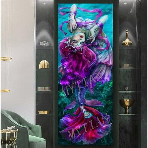 Large full square/round 5D DIY diamond painting Beautiful mermaid diamond Embroidery pattern cross stitch kit mosaic room decor
