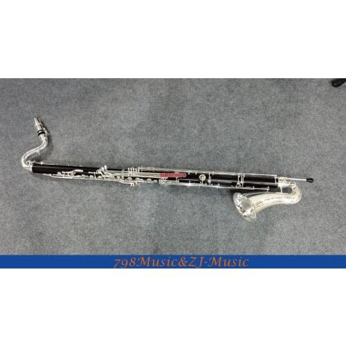 Bb Key Bass Clarinet Grenadilla,Ebony,Black wood Body,Keys silver plated-Low C
