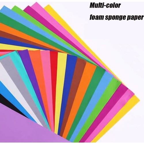 10pcs DIY EVA Sponge Foam Kraft Paper 1mm Thickness Foamiran Paper for Kindergarten Needlework Colored Sponge Paper 50 X50CM