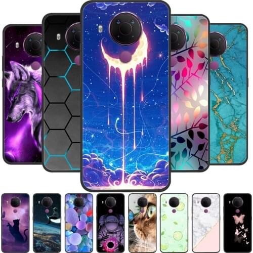 For Nokia 5.4 Case Soft TPU Silicone Cartoon Back Cover for Nokia 5.4 Phone Cases TPU Coque for Nokia5.4 Black Bumper Fundas