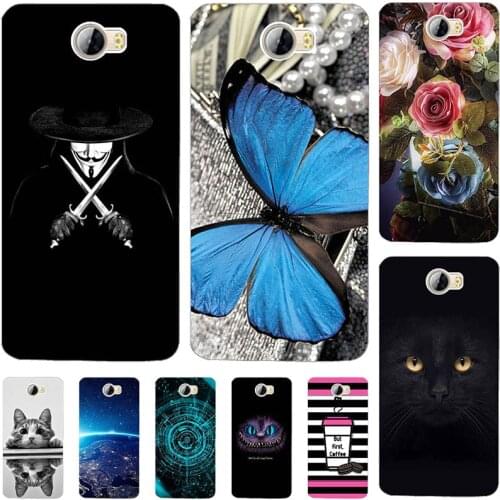 Phone Case For Huawei Y5 ii Y6 ii Compact 5.0" LYO-L21 CUN-L01 L02 L03 Relief Cartoon Case Cat Cover Coque Funda Bag Back Shell
