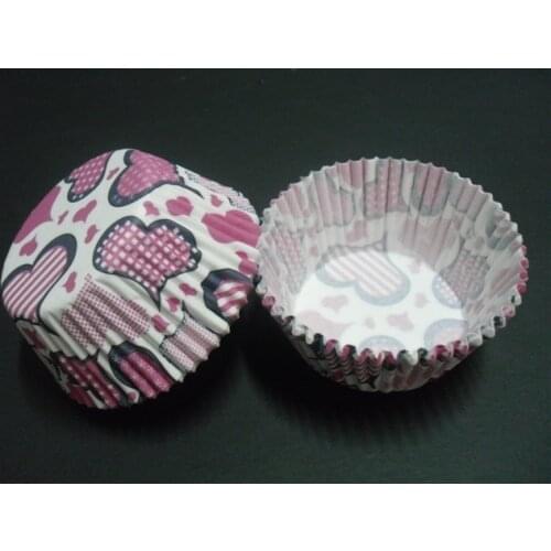 Free Shipping 100pcs pink heart petal shape wedding Cupcake Liner muffin baking Cup cake mold for valentines day cake decoration