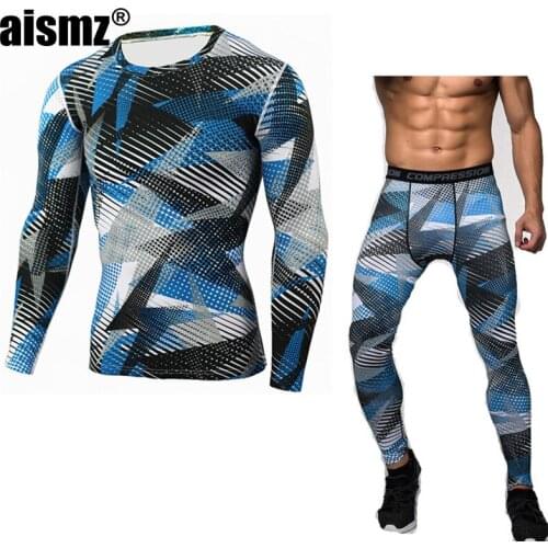 Aismz New Winter Thermal Underwear Sets Men Quick Dry Anti-microbial Stretch Mens Thermo Underwear Male Warm Long Johns Fitness
