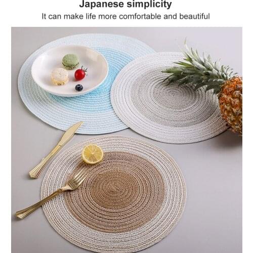 Nordic Food Mat Round Heat Insulation Dining Tableware Cotton Hemp Table Mat Heat-resistant Pads Bowl Cup Coaster Kitchen Access