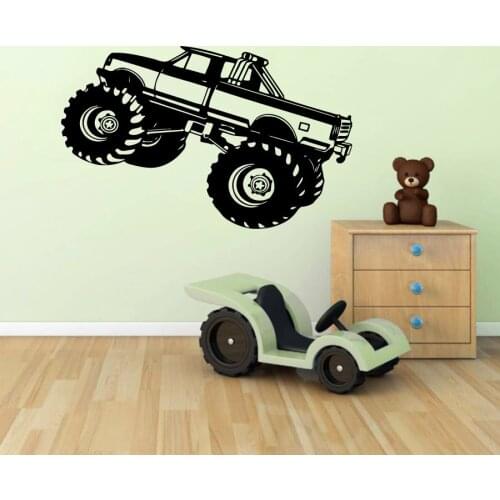 Monster Truck Car SUV Wall Sticker For Kids Room Boy Nursery Bedroom Vinyl Mural Home Decals Decor Wall Art Muraux Poster S-138