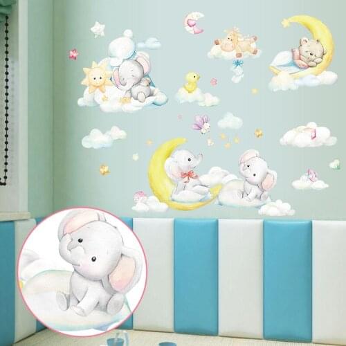 Cartoon Wall Stickers Childrens Study Bedroom Decor Wardrobe Stickers Nursery Decorative Door Paste Decals for Furniture