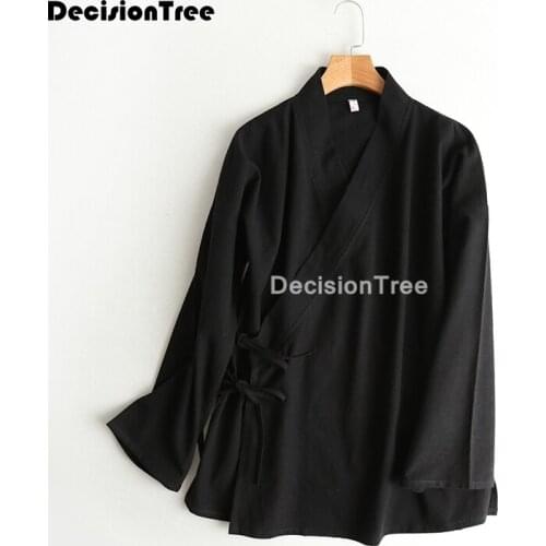 2021 full sleeve cotton tang suit top men kung fu tai uniform shirt blouse traditional chinese style zen tea casual shirts