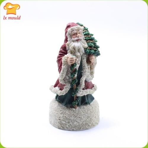 2019 new Santa Claus and tree candle silicone mold