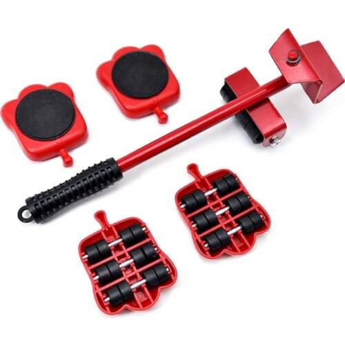 2021 New Furniture Mover Tool Transport Lifter Heavy Stuffs Moving Wheeled Roller Bar Set
