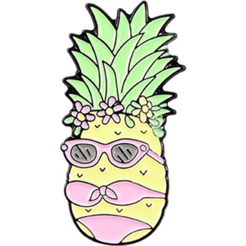 New Cartoon Pineapple Female Holiday Style Brooch Fruit Bikini Ins Female Decoration Creative Korean Version of Personalized