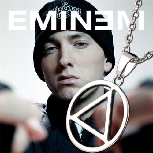 Eminem Necklace Slim Shady Hip Hop Rapper Rock Popular Logo Symbol Silver Color Pendant Fashion Music Jewelry Men Fans Wholesale