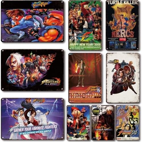 Classic KOF Game Poster Tin Sign Vintage Gamer Room Decoration Metal Plate Retro King Of Fighters Art Wall Decor Plaques