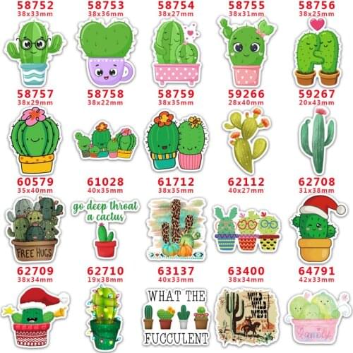 DIY Craft Supplies Sewing Accessories Cartoon Cactus Printed Planar Resins Mold 10 Pieces. PR-58752