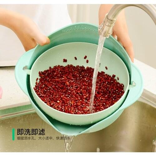 Wheat stalks Wash Rice Colander Strainer Sieve Vegetables Basket Kitchen Tool