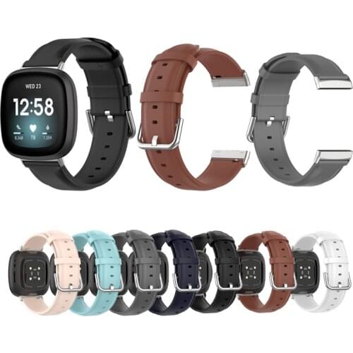 For fitbit versa 3 smart watch band genuine leather strap for fitbit sense/versa3 watchband Bracelet wristband watch Accessories